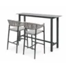Outdoor Bar Dining Set — Gray 02, front three-quarter product view