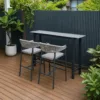 Outdoor Bar Dining Set — Gray 02, shown in a styled outdoor setting