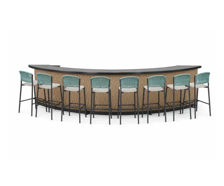 Commercial Outdoor Bar Set — Multi-color 01, front three-quarter product view