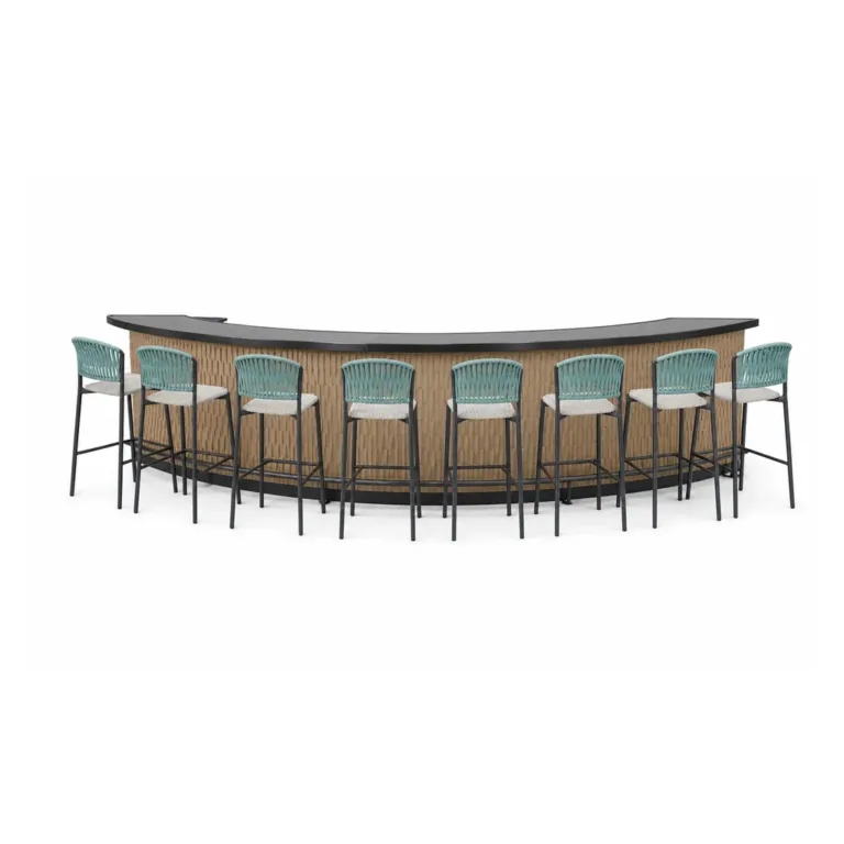 Commercial Outdoor Bar Set — Multi-color 01, front three-quarter product view