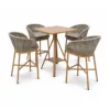 Outdoor Bar Dining Set — Beige 01, front three-quarter product view