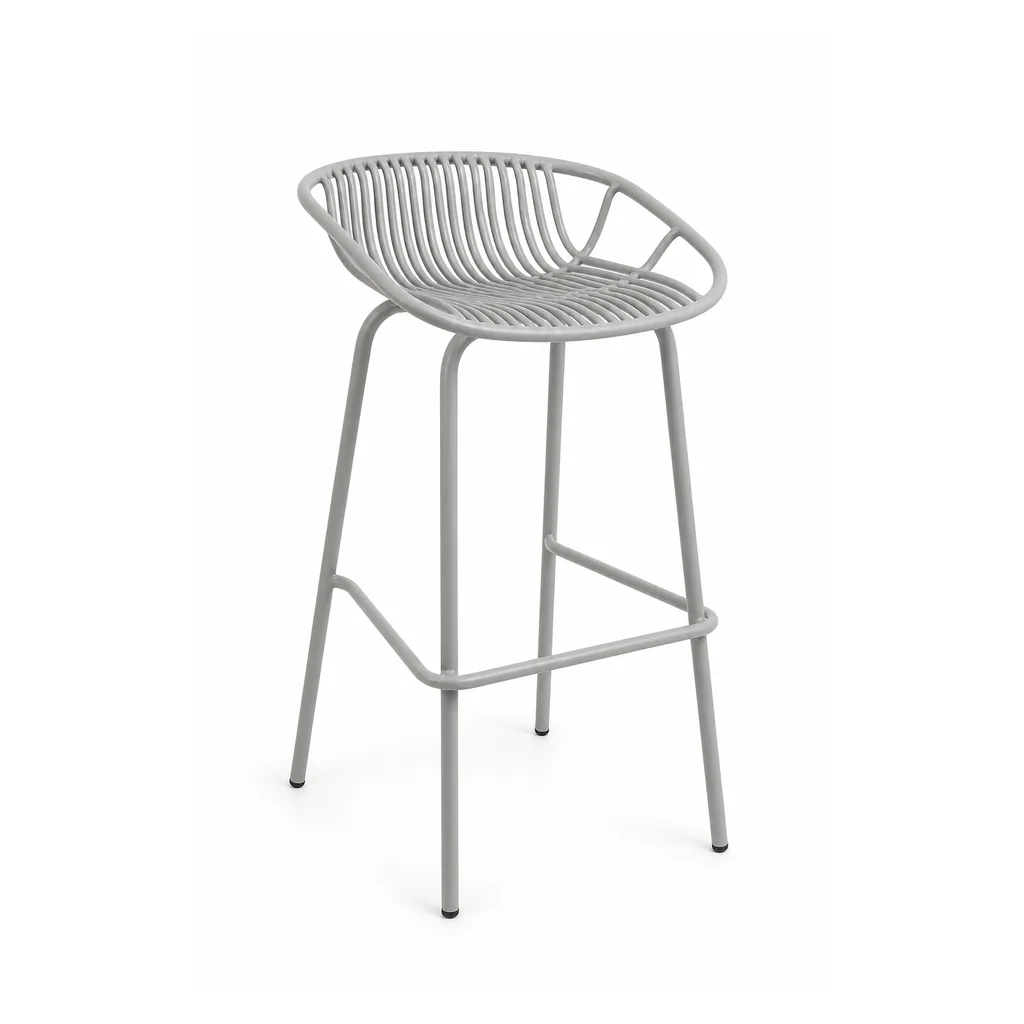 Outdoor Bar Stool — Gray 01, front three-quarter product view