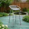 Outdoor Bar Stool — Gray 01, shown in a styled outdoor setting