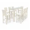 Outdoor Bar Dining Set — Beige 02, front three-quarter product view