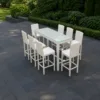 Outdoor Bar Dining Set — Beige 02, shown in a styled outdoor setting