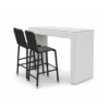 Outdoor Bar Dining Set — White 01, front three-quarter product view