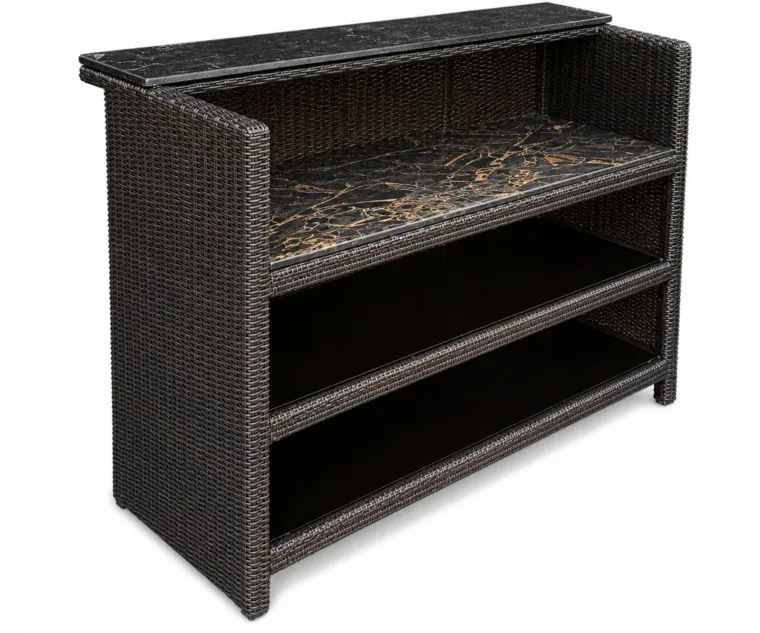 Outdoor Serving Cabinet — Black 01, front three-quarter product view