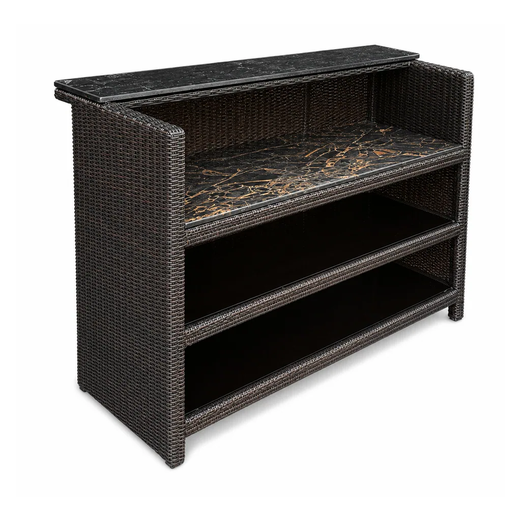 Outdoor Serving Cabinet — Black 01, front three-quarter product view