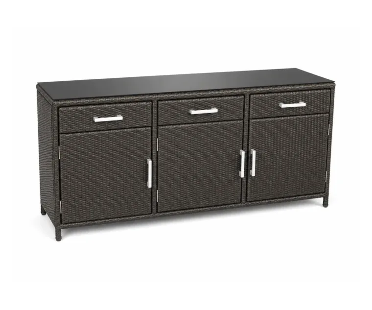 Outdoor Storage Cabinet — Black 02, front three-quarter product view