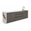 Outdoor Sink Cabinet — Black 02, front three-quarter product view