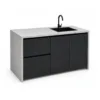 Outdoor Sink Cabinet — Black 03, front three-quarter product view