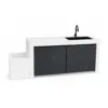 Outdoor Sink Cabinet — Black 04, front three-quarter product view
