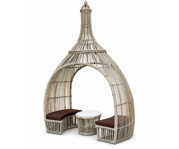 Outdoor Dining Cabana — Beige 01, front three-quarter product view
