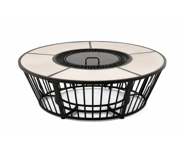 Outdoor Fire Pit Table — Black 01, front three-quarter product view
