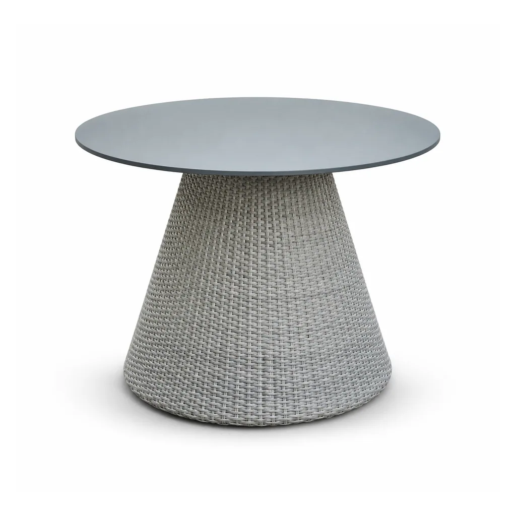 Outdoor Dining Table — Gray 01, front three-quarter product view