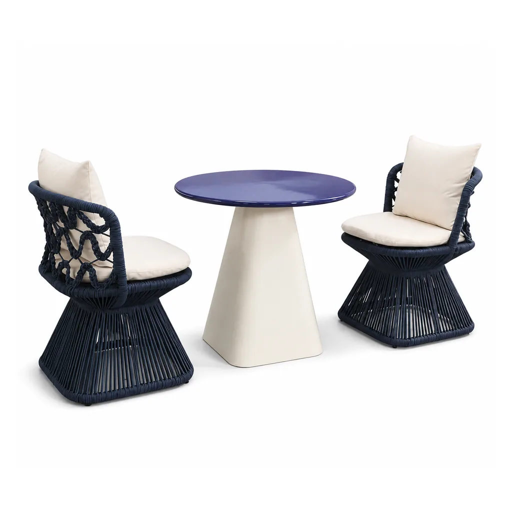 Outdoor Bistro Dining Set — Black 01, front three-quarter product view