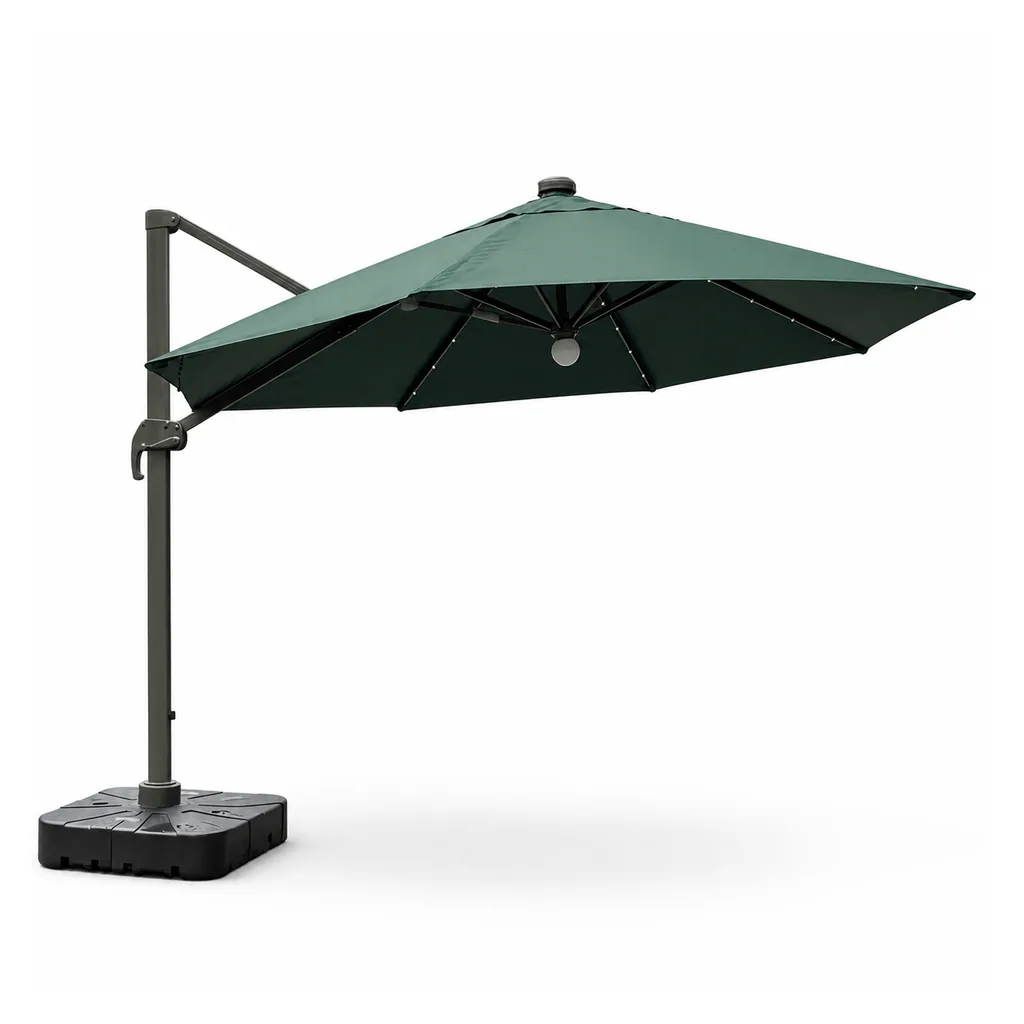 Cantilever Umbrella — Black 02, front three-quarter product view