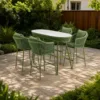 Outdoor Bar Dining Set — Green 01, shown in a styled outdoor setting