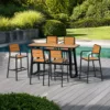Outdoor Bar Dining Set — Black 02, shown in a styled outdoor setting