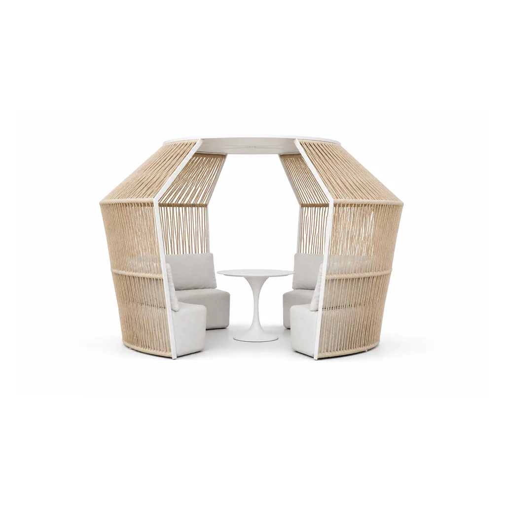 Outdoor Dining Cabana — Beige 02, front three-quarter product view