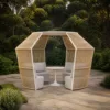 Outdoor Dining Cabana — Beige 02, shown in a styled outdoor setting