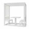 Pergola Dining Booth — White 01, front three-quarter product view
