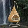 Hanging Egg Chair — Natural 02, shown in a styled outdoor setting