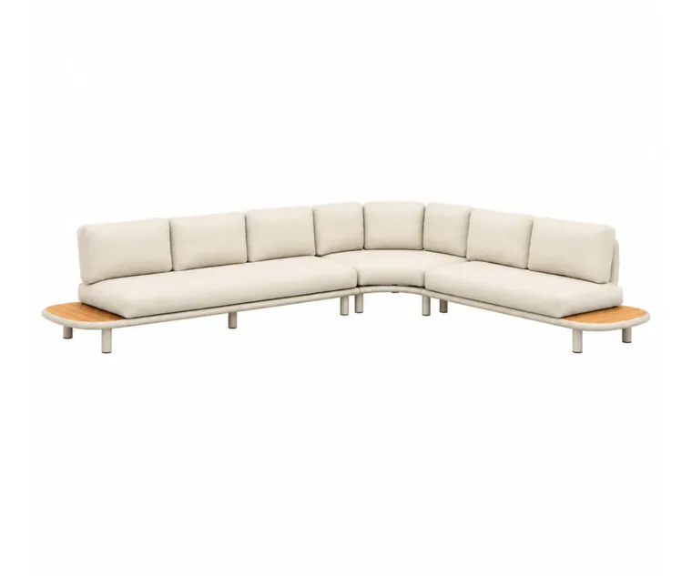 Outdoor Modular Sofa Set — Beige 07, front three-quarter product view