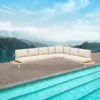 Outdoor Modular Sofa Set — Beige 07, shown in a styled outdoor setting