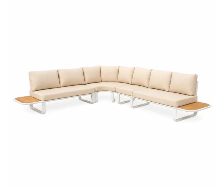 Outdoor Modular Sofa Set — Beige 08, front three-quarter product view