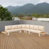 Outdoor Modular Sofa Set — Beige 08, shown in a styled outdoor setting