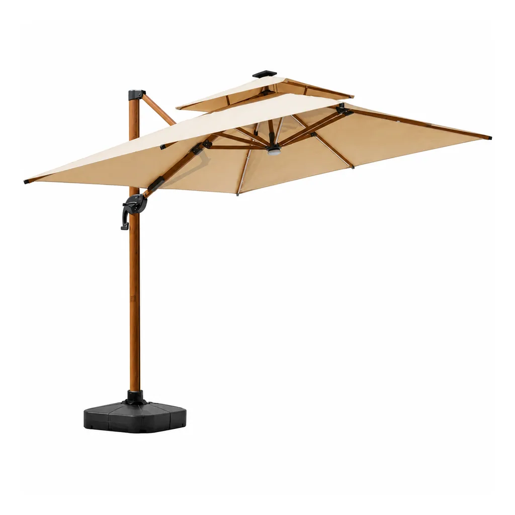 Cantilever Umbrella — Natural 02, front three-quarter product view