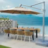 Cantilever Umbrella — Gray 01, shown in a styled outdoor setting
