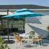 Cantilever Umbrella — Blue 01, shown in a styled outdoor setting